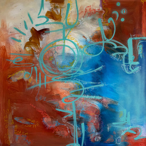 Azure Estuaries and Fiery Rocks I