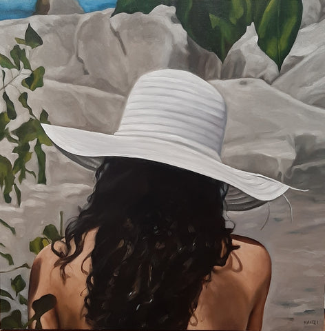 White Beach Hat
